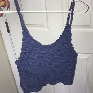 Light blue crochet tank top